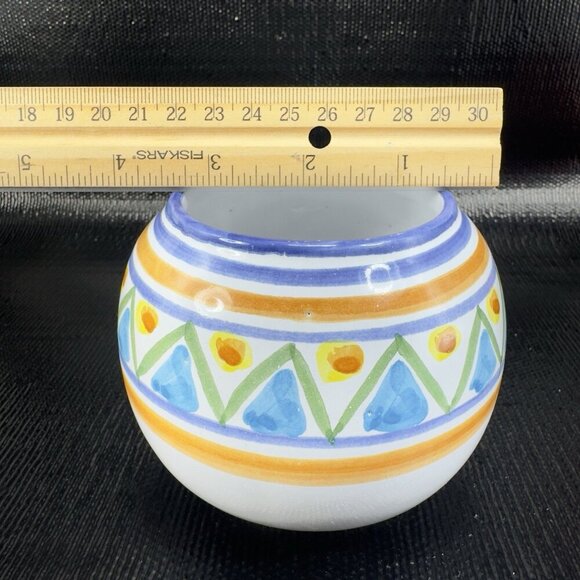 Hand Made Italian Art Pottery Signed TERRAGLIA Round Dish Bowl Vase Made Italy - Picture 3 of 9